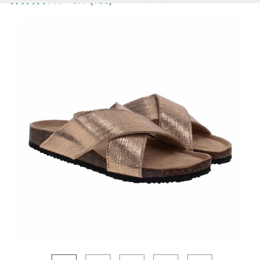 Western Chef Ladies Metallic Crossband Slop On Slide Sandal Size 10